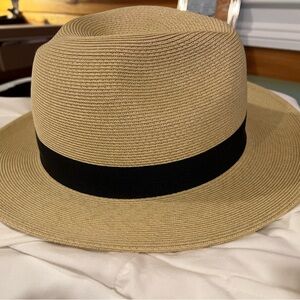 Stylish Tan Fedora with Black Band
